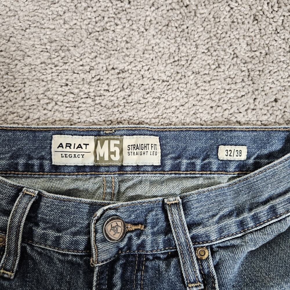 Ariat Men's Straight Jeans in Medium Blue Wash - Picture 3 of 11